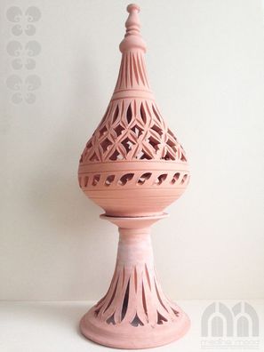 Lampe aus Terrakotta/Terracotta Innenraum&Garten.Handarbeit Windlicht Pyramide 