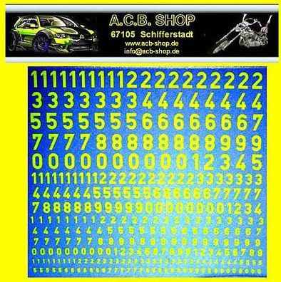 1:43 1:32 Decal Abziehbilder Zahlen in Dunkelblau Numbers dark-blue 1:87