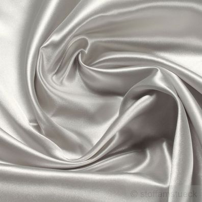 Stoff Polyester Satin silber leicht blickdicht leicht glänzend glatt