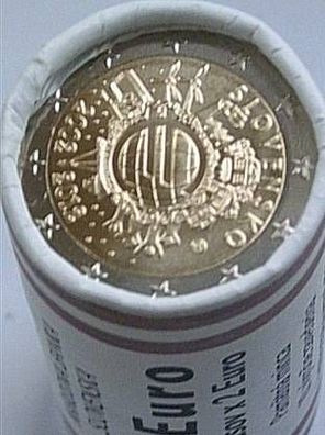 Original Sichtrolle 25 x 2 euro 2012 Slowakei 10 Jahre Bargeld