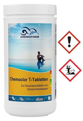 Chemoform 1kg T-Tabletten 20g | Langzeit Chlor Tabs Schwimmbad Pool Wasserpflege