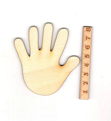 Hand 1 Stück 8 cm aus Holz zum Basteln (Gr. 8 cm)