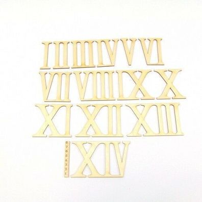 14x Römische Zahlen 1 bis 14, Ziffern, zum Anmalen und Basteln, Höhe 8cm DIY