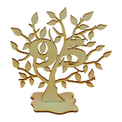 Jubiläums Baum zum 95 Geburtstag aus Holz, 28 cm, Geschenk, Lebensbaum