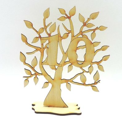 Jubiläums Baum Geburtstag, 10 Jahre aus Holz 16 cm Lebensbaum Geschenk Hochzeit
