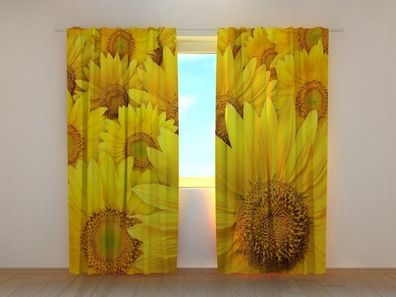 Fotogardine Sonnenblume Vorhang Fotovorhang mit Motiv Gardine mit Foto Maßanfertigung