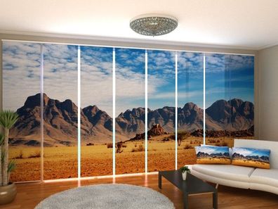 Fotogardine Wüste Savanna Schiebevorhang mit Motiv Schiebegardine mit Foto auf Maß
