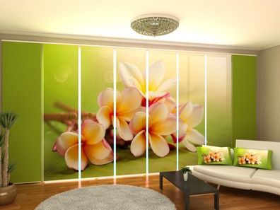 Fotogardine tropische Blumen Schiebevorhang mit Motiv Schiebegardine mit Foto auf Maß