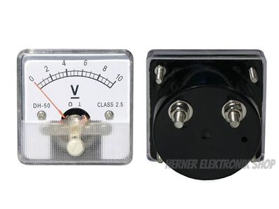 0 - 10 V DC Einbau Messinstrument Analog Voltmeter - CLASS 2,5