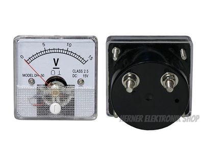 0 - 15 V DC Einbau Messinstrument Analog Voltmeter - CLASS 2,5