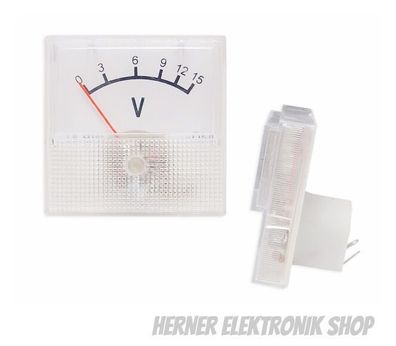 0 - 15 V DC Einbau Messinstrument Analog Voltmeter - MINI 40 x 40 x 25