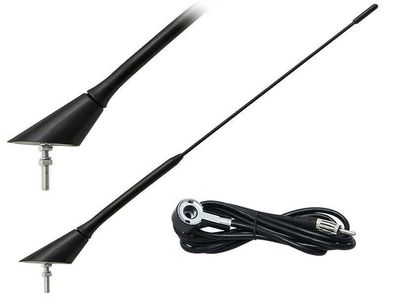 40 cm AM/ FM Auto Antenne Universal Kfz Dachantenne + 1,5 m Kabel DIN Ste