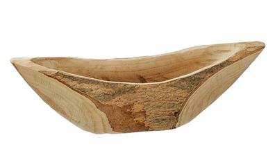 Massivholz Dekoschale in Schiff Optik 55x14 cm - Tischdeko Holz Schale Obstschale