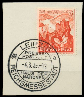 Deutsches REICH 1938 Nr 679 zentrisch gestempelt Briefstück X8B02A6
