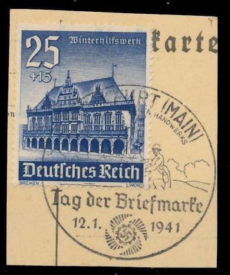 Deutsches REICH 1940 Nr 758 zentrisch gestempelt Briefstück X8B03E2