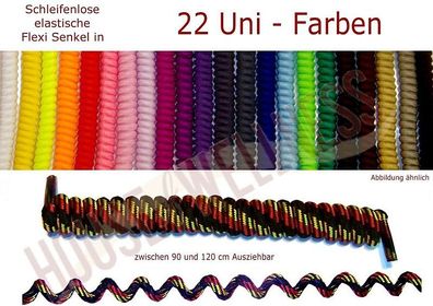 Spiral Schnürsenkel elastisch | 22 Uni Farben | selbstbindend Curly Schuhbänder
