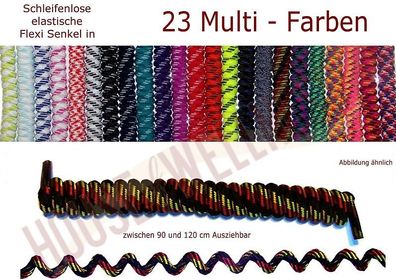 Spiral Schnürsenkel elastisch | 23 Multi Farben |selbstbindend Curly Schuhbänder