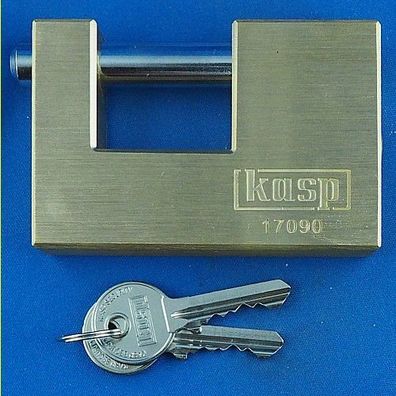 Kasp Blockschloss - 90 mm breit mit 2 Schlüssel - 12 mm Bügel gehärtet