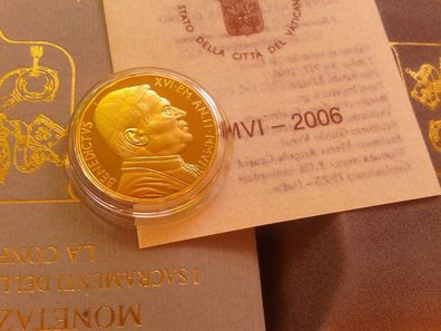 Original 20 euro 2006 PP Vatikan 6g 917 Gold Papst Benedikt XVI. - 2. Pontifikatsjahr