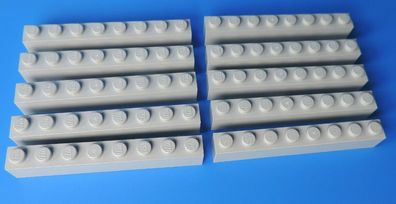 LEGO® Nr.- 4211392 Grundbaustein 1x8 hellgrau / 10 Stück
