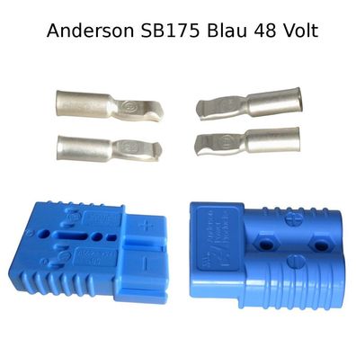 Anderson Batteriestecker SET Blau 48V SB175 Kontaktstifte 53,3mm² AWG1/0