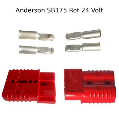 Anderson Batteriestecker SET Rot 24Volt SB175 Kontaktstifte 53,3mm² AWG1/0
