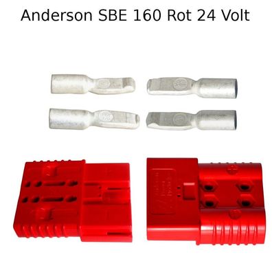 Anderson Batteriestecker SET Rot 24V SBE 160 Ampere 35mm² SBX/ E 1/0 ROT 150 Volt