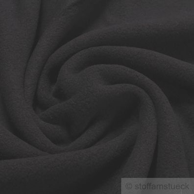 Stoff Baumwolle Fleece schwarz Baumwollfleece reine Baumwolle weich flauschig