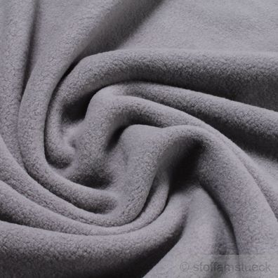 Stoff Baumwolle Fleece grau Baumwollfleece reine Baumwolle weich flauschig
