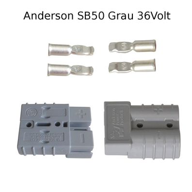 Anderson Batteriestecker SET Grau 36Volt SB 50 Kontaktstifte Anderson 13,3mm²