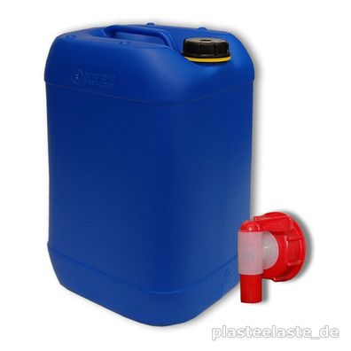Plasteo 20L Kanister blau + AFT-Hahn DIN61 Wasserkanister Camping neu