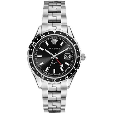 Versace Herren Unisex Uhr Armbanduhr Edelstahl Hellenyium GMT V11100017