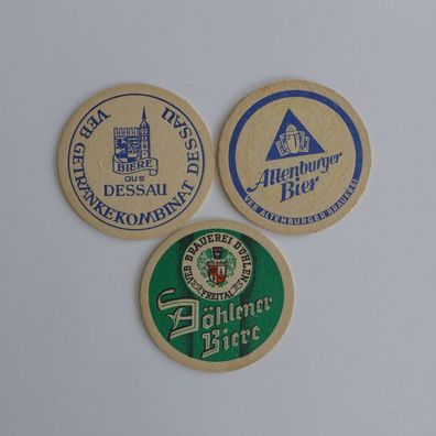 3 Bierdeckel Altenburger Dessau Döhlener