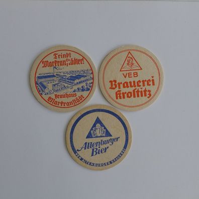 3 Bierdeckel Altenburger Ur Krostitzer Markranstädter