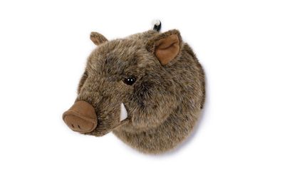 Wildschwein-Kopf Trophäe für die Wand aus Plüsch, Plüschtier Stofftier T: 23cm