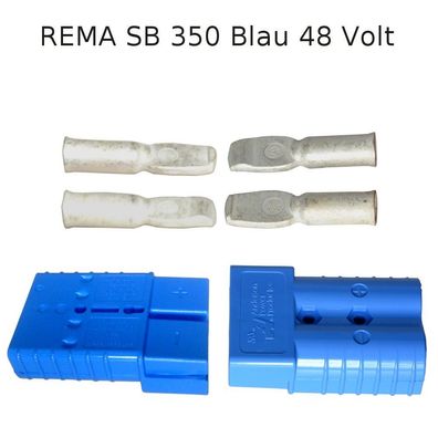 Anderson Batteriestecker SET Blau 48V SB 350 Ampere 67,4mm² AWG 2/0 REMA 70mm²