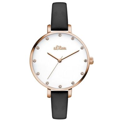 s. Oliver Damen Uhr Armbanduhr Leder SO-3456-LQ