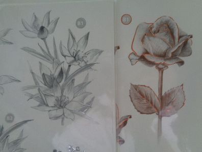 3D Stanzbogen Metallic-Effekt schwarz kupfer weiß Trauer Blumen Rosen Stiefmütterchen