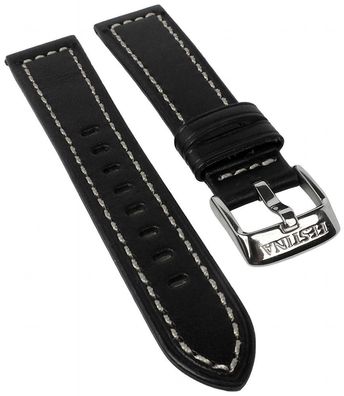 Festina | Uhrenarmband 19mm Leder schwarz mit weißer Naht glatt F16387