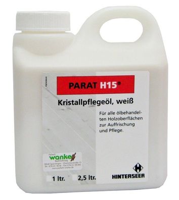 Parat H15 Pflegeöl / Kristallpflegeöl Weiß für weiß geölte Böden 1 L