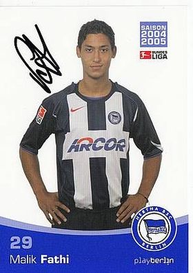 Malik Fathi Hertha BSC Berlin 2004-05 Autogrammkarte + A39617