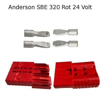 Anderson Batteriestecker SET Rot 24V SBE 320 Ampere Kontaktstift SBX/ E 70 REMA