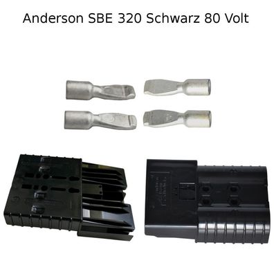 Anderson Batteriestecker SET Schwarz 80V SBE 320 Ampere Kontaktstift SBX/ E95mm² REMA