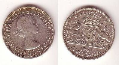 1 Florin Silber Münze Australien 1961