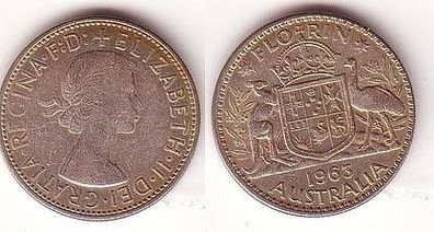 1 Florin Silber Münze Australien 1963