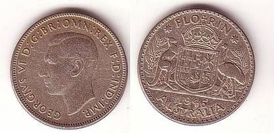 1 Florin Silber Münze Australien 1946