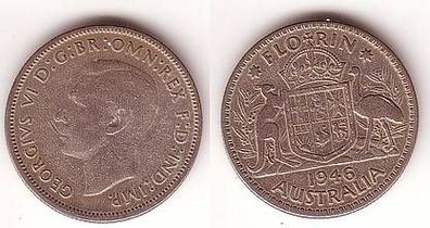 1 Florin Silber Münze Australien 1946