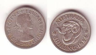 1 Schilling Silber Münze Australien 1954
