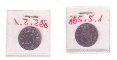 10 Pfennig Zink Münze Notgeld Stadt Lohr 1919