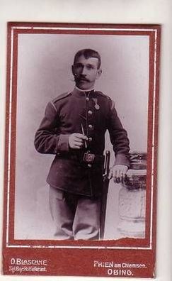 55648 Kabinett Foto Soldat Prien am Chiemsee um 1910